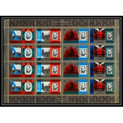 347j - sharjah MNH ** Mi N°221/224 tirage 1 + tirage OR (gold stamps) winston churchill feuilles sheets