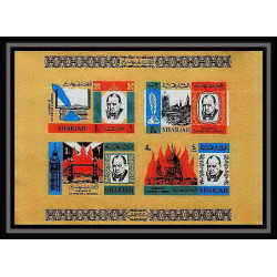 347z - sharjah MNH ** Mi bloc N°16 B winston churchill London st paul's cathedral big ben Non dentelé imperf