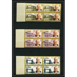 349d - Ajman MNH ** Mi N°85/92 B bloc 4 winston churchill Non dentelé imperf Cote 60 euros