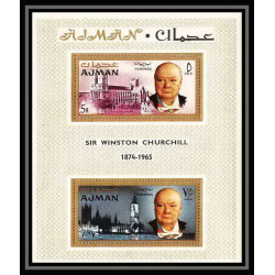 350 - Ajman MNH ** Mi bloc N°7 A winston churchill Cote 18 euros