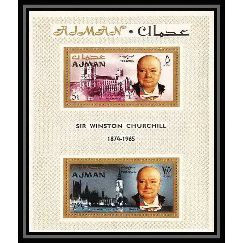 350 - Ajman MNH ** Mi bloc N°7 A winston churchill Cote 18 euros
