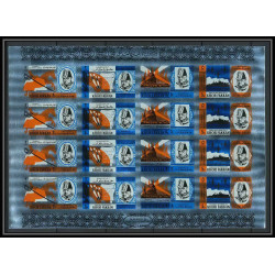 352j - Sharjah khor fakkan MNH ** Mi N° 46 / 49 B tirage 1 + tirage silver churchill non dentelé imperf feuilles sheets