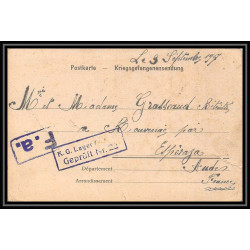 7007/ carte de Prisonnier de Guerre (War) 1914/1918 Kriegsgefangenen giessen pour Rouvenac Aude 1917 