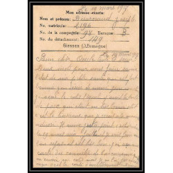 7012/ carte de Prisonnier de Guerre (War) 1914/1918 Kriegsgefangenen giessen pour Rouvenac Aude 1917 