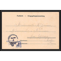 7023/ carte de Prisonnier de Guerre (War) 1914/1918 Kriegsgefangenen giessen pour Rouvenac Aude 1917 