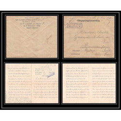 7052/ carte de Prisonnier de Guerre (War) 1914/1918 Kriegsgefangenen giessen pour Rouvenac Aude 1917 + courrier