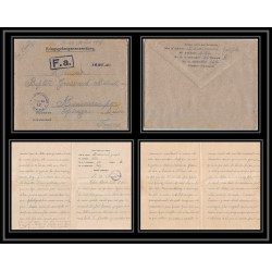 7056/ carte de Prisonnier de Guerre (War) 1914/1918 Kriegsgefangenen giessen pour Rouvenac Aude 1917 + courrier 