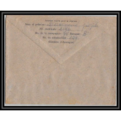 7056/ carte de Prisonnier de Guerre (War) 1914/1918 Kriegsgefangenen giessen pour Rouvenac Aude 1917 + courrier 