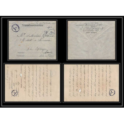 7061/ carte de Prisonnier de Guerre (War) 1914/1918 Kriegsgefangenen giessen pour Rouvenac Aude 1917 + courrier 