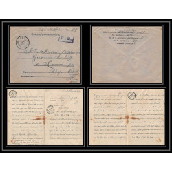 7075/ carte de Prisonnier de Guerre (War) 1914/1918 Kriegsgefangenen giessen pour Rouvenac Aude 1917 + courrier 