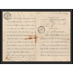 7075/ carte de Prisonnier de Guerre (War) 1914/1918 Kriegsgefangenen giessen pour Rouvenac Aude 1917 + courrier 