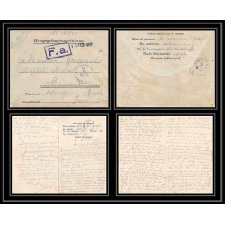 7084/ carte de Prisonnier de Guerre (War) 1914/1918 Kriegsgefangenen giessen pour Rouvenac Aude 1917 + courrier 