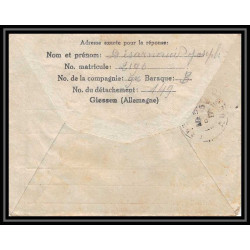 7084/ carte de Prisonnier de Guerre (War) 1914/1918 Kriegsgefangenen giessen pour Rouvenac Aude 1917 + courrier 