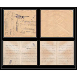 7090/ carte de Prisonnier de Guerre (War) 1914/1918 Kriegsgefangenen giessen pour Rouvenac Aude 1917 + courrier 