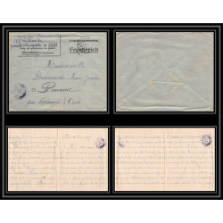 7097/ carte de Prisonnier de Guerre (War) 1914/1918 Kriegsgefangenen mannheim pour Rouvenac Aude 1917 + courrier 