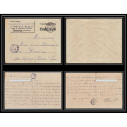 7105/ carte de Prisonnier de Guerre (War) 1914/1918 Kriegsgefangenen mannheim pour Rouvenac Aude 1917 + courrier 