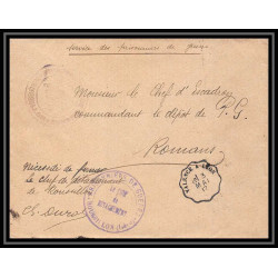 7117/ carte de Prisonnier de Guerre (War) 1914/1918 Roussillon isère Pour Romans Drome 1917 convoyeur valence à lyon