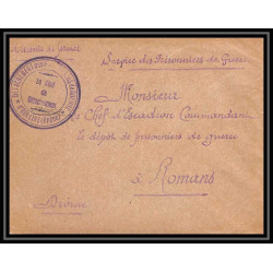 7122/ carte de Prisonnier de Guerre (War) 1914/1918 oullins rhone Pour Romans Drome 1916 