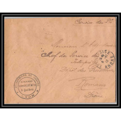 7130/ carte de Prisonnier de Guerre (War) 1914/1918 lyon vaise rhone usine gillet Pour Romans Drome 1916 