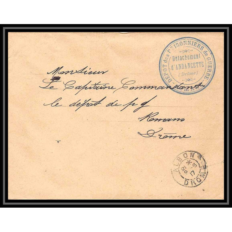 7131/ carte de Prisonnier de Guerre (War) 1914/1918 albon Pour Romans Drome 1917 