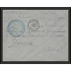 7133/ carte de Prisonnier de Guerre 1914/1918 détachement d'Andancette Pour Romans 1917 convoyeur marseille lyon