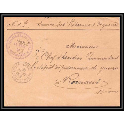7135/ carte de Prisonnier de Guerre (War) 1914/1918 moutiers tarentaise savoie Pour Romans Drome 1916 