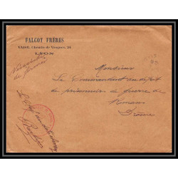 7144/ carte de Prisonnier de Guerre (War) 1914/1918 lyon vaise Pour Romans Drome 1917 