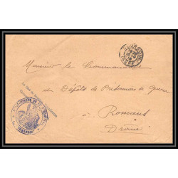 7148/ carte de Prisonnier de Guerre (War) 1914/1918 bourgoin 22ème infanterie Pour Romans Drome 1916 