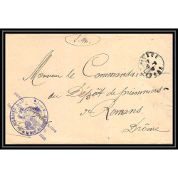 7154/ carte de Prisonnier de Guerre (War) 1914/1918 vienne isère Pour Romans Drome 1916 