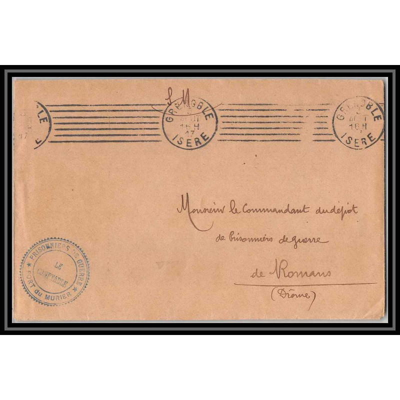 7156/ carte de Prisonnier de Guerre (War) 1914/1918 fort de murier grenoble isère Pour Romans Drome 1917 