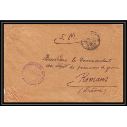 7161/ carte de Prisonnier de Guerre (War) 1914/1918 censure lyon Pour Romans Drome 1916 