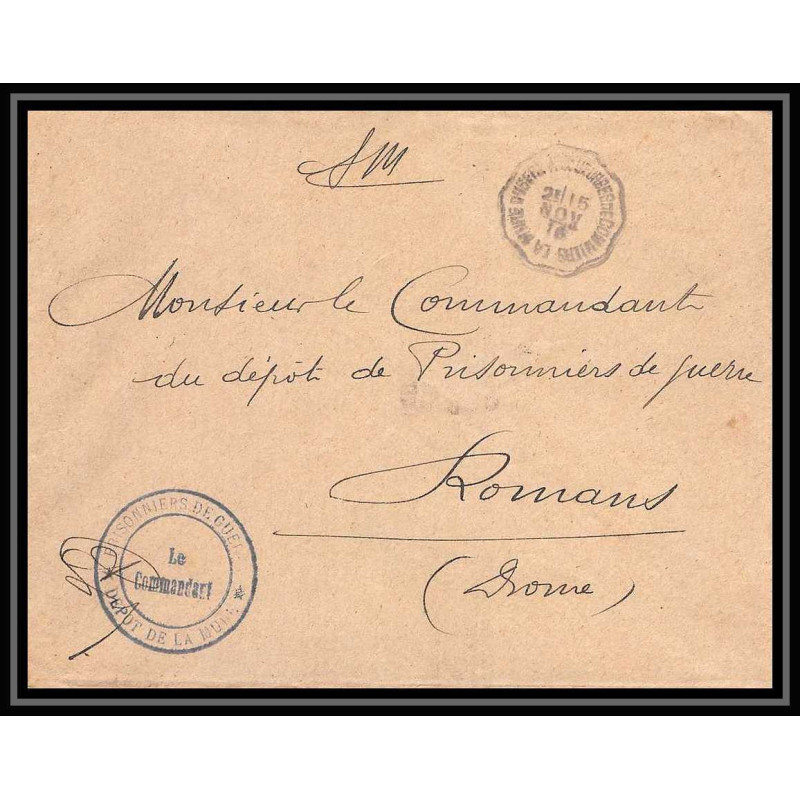 7166/ carte de Prisonnier de Guerre (War) 1914/1918 dépot de la mure convoyeur Pour Romans Drome 1917 