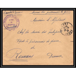 7170/ carte de Prisonnier de Guerre (War) 1914/1918 Pont-Évêque isère Pour Romans Drome 1917 