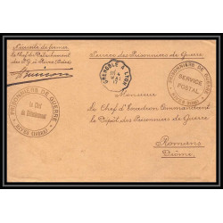 7173/ carte de Prisonnier de Guerre (War) 1914/1918 rives isère Pour Romans Drome 1917 convoyeur grenoble à lyon 