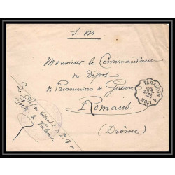 7177/ carte de Prisonnier de Guerre (War) 1914/1918 Portes-lès-Valence Pour Romans Drome 1917 convoyeur tarascon a 