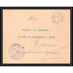 7183/ carte de Prisonnier de Guerre (War) 1914/1918 marseille ministère de la guerre Pour Romans Drome 1917 