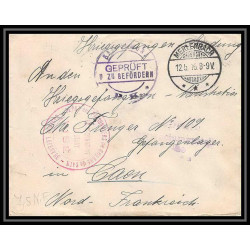 Lettre 1 2801 Prisonniers de Guerre Kriegsgefangenen war 1914/1918 censuré Saargemünd Merlenbach p Caen calvados 1916