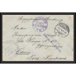 Lettre 1 2805 Prisonniers de Guerre Kriegsgefangenen war 1914/1918 censuré Diedenhofen Merlenbach p Caen calvados 1916