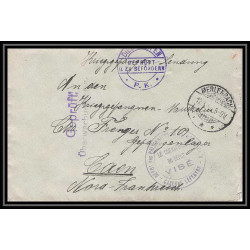 Lettre 1 2808 Prisonniers de Guerre Kriegsgefangenen war 1914/1918 censuré Diedenhofen Merlenbach p Caen calvados 1916