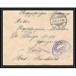 Lettre 1 2817 Prisonniers de Guerre Kriegsgefangenen war 1914/1918 censuré Saargemünd Merlenbach p Caen calvados 1916
