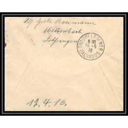 Lettre 1 2819 Prisonniers de Guerre Kriegsgefangenen war 1914/1918 censuré Saargemünd Merlenbach p Caen calvados 1916