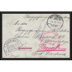 Lettre 1 2820 Prisonniers de Guerre Kriegsgefangenen war 1914/1918 censuré FREYMING-MERLEBACH p Trouville calvados 1916