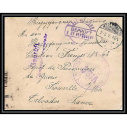 Lettre 1 2821 Prisonniers de Guerre Kriegsgefangenen war 1914/1918 censuré Saargemünd Merlenbach p Caen calvados 1916