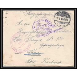 Lettre 1 2823 Prisonniers de Guerre Kriegsgefangenen war 1914/1918 censuré Saargemünd Merlenbach p Caen calvados 1916