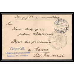 Lettre 1 2830 Prisonniers de Guerre Kriegsgefangenen war 1914/1918 censuré Neunkirchen pour Castres Tarn 1915