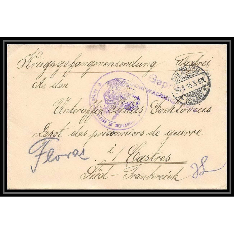 Lettre 1 2832 Prisonniers de Guerre Kriegsgefangenen war 1914/1918 censuré Neunkirchen pour Castres Tarn 1916