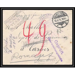 Lettre 1 2835 Prisonniers de Guerre Kriegsgefangenen war 1914/1918 censuré à romans Saargemünd p Castres Tarn 1916
