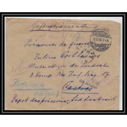 Lettre 1 2848 Prisonniers de Guerre Kriegsgefangenen war 1914/1918 censuré Saarbrucken pour Roanne Loire 1916