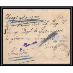Lettre 1 2854 Prisonniers de Guerre Kriegsgefangenen war 1914/1918 censuré friedhof hemmersdorf p Roanne Loire 1917