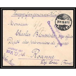 Lettre 1 2877 Prisonniers de Guerre Kriegsgefangenen war 1914/1918 censuré Strasbourg p Roanne Loire 1916